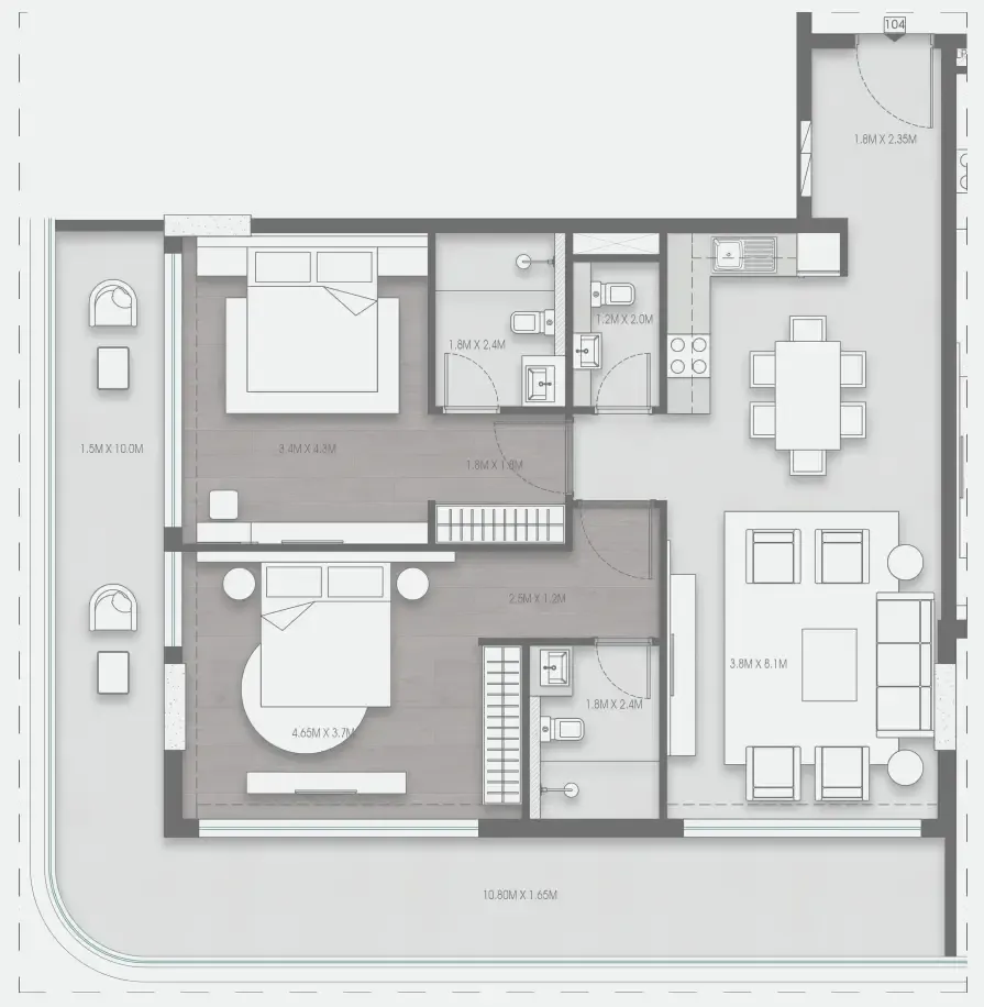 2 bed