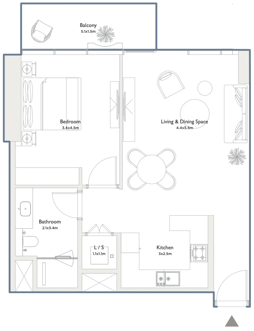 1 bed