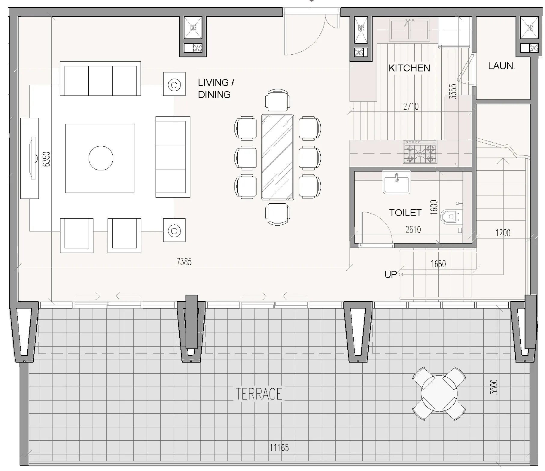 2 bedrooms floor plan