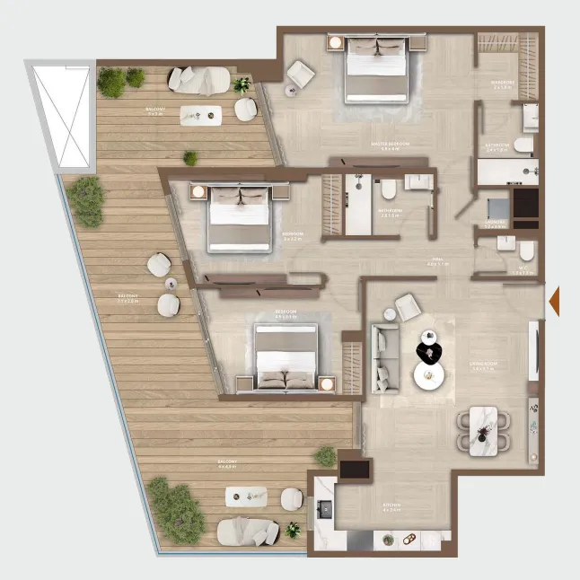 HRE Development Celeste by HRE 3BR floor plan