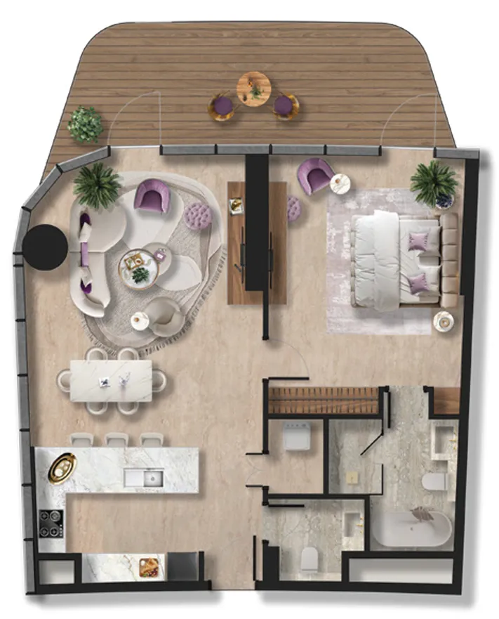 BNW Developments Taj Wellington Mews 1BR floor plan