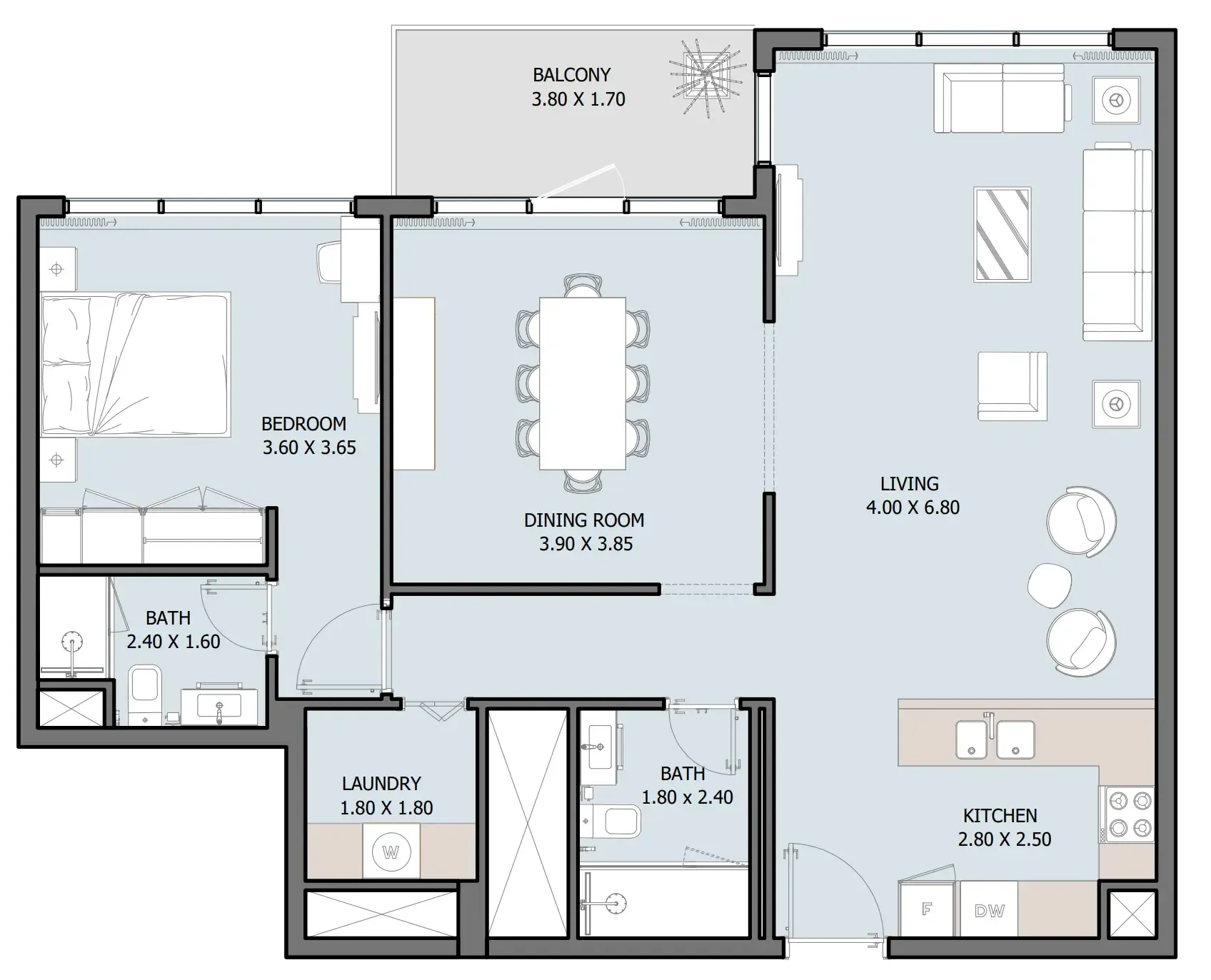 1 bed