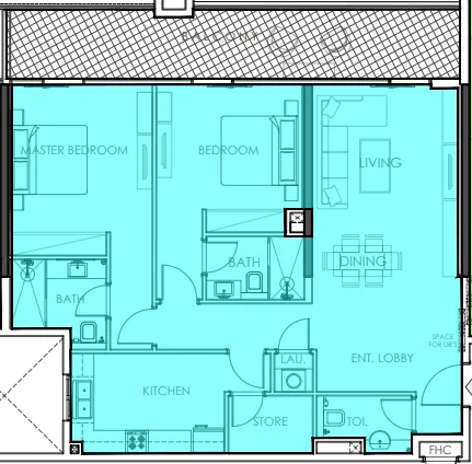 2 bedrooms floor plan