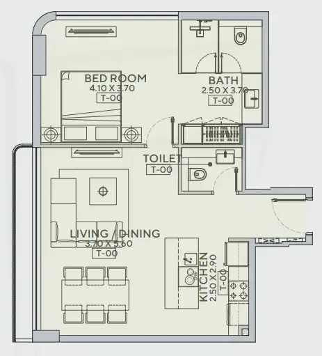 1 bed