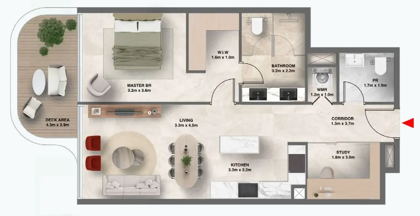 1 bed