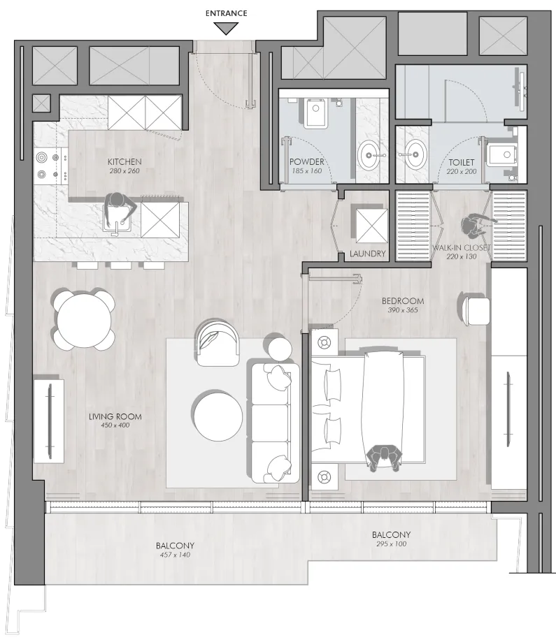1 bed
