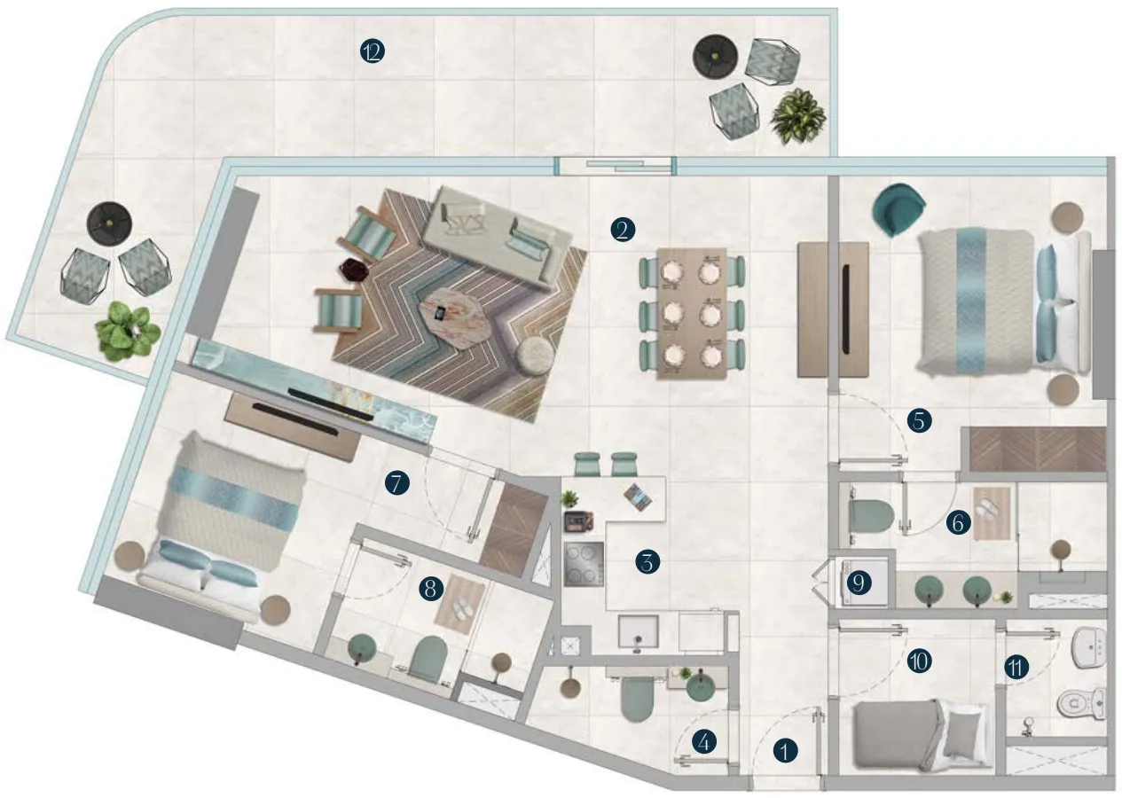 2 bed