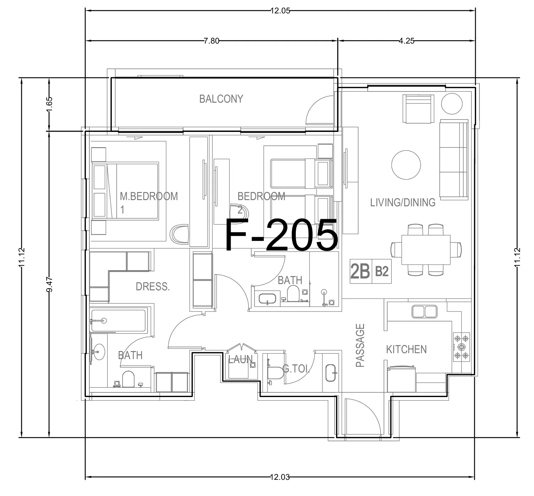2 bed