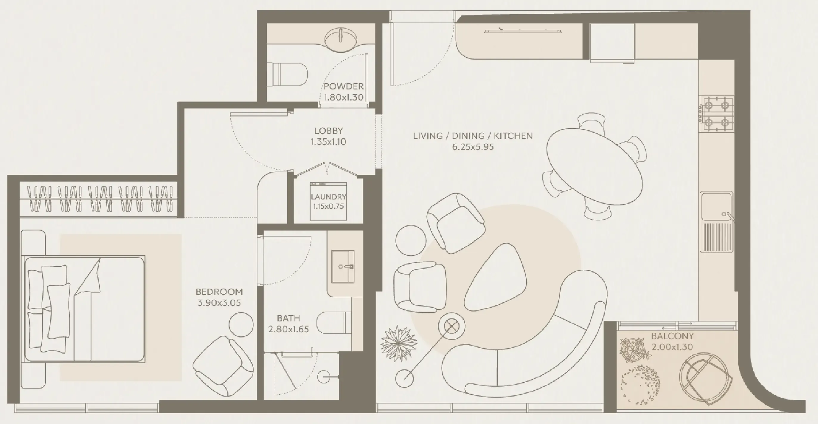 1 bed