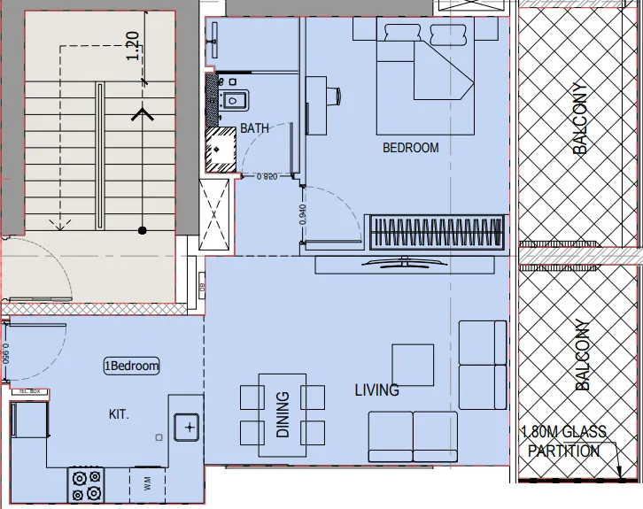 1 bed