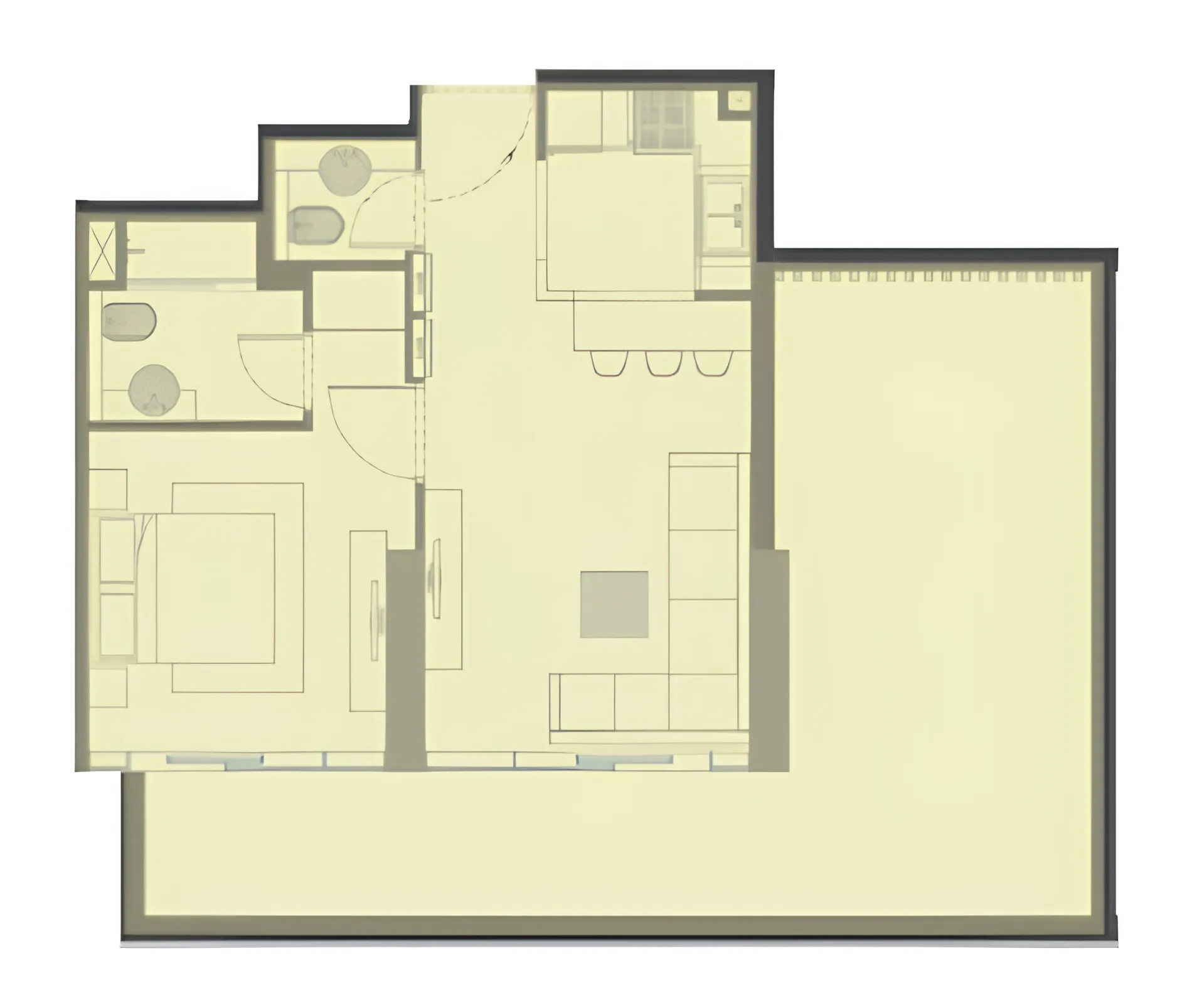 1 bedroom floor plan