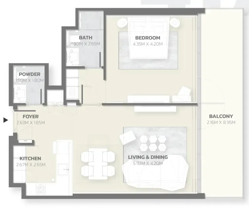 1 bed