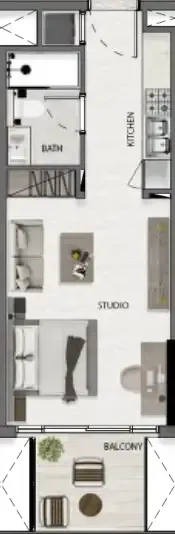 Deca Avana Residences Studio floor plan