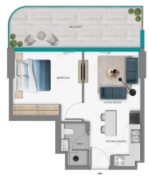 1 bed
