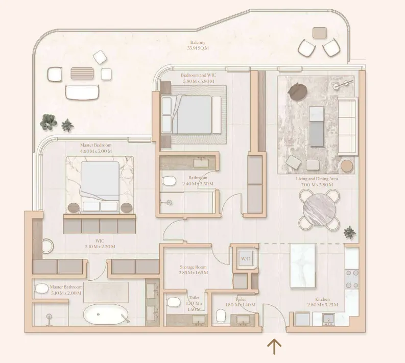 2 bed