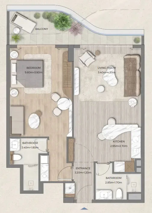 1 bed