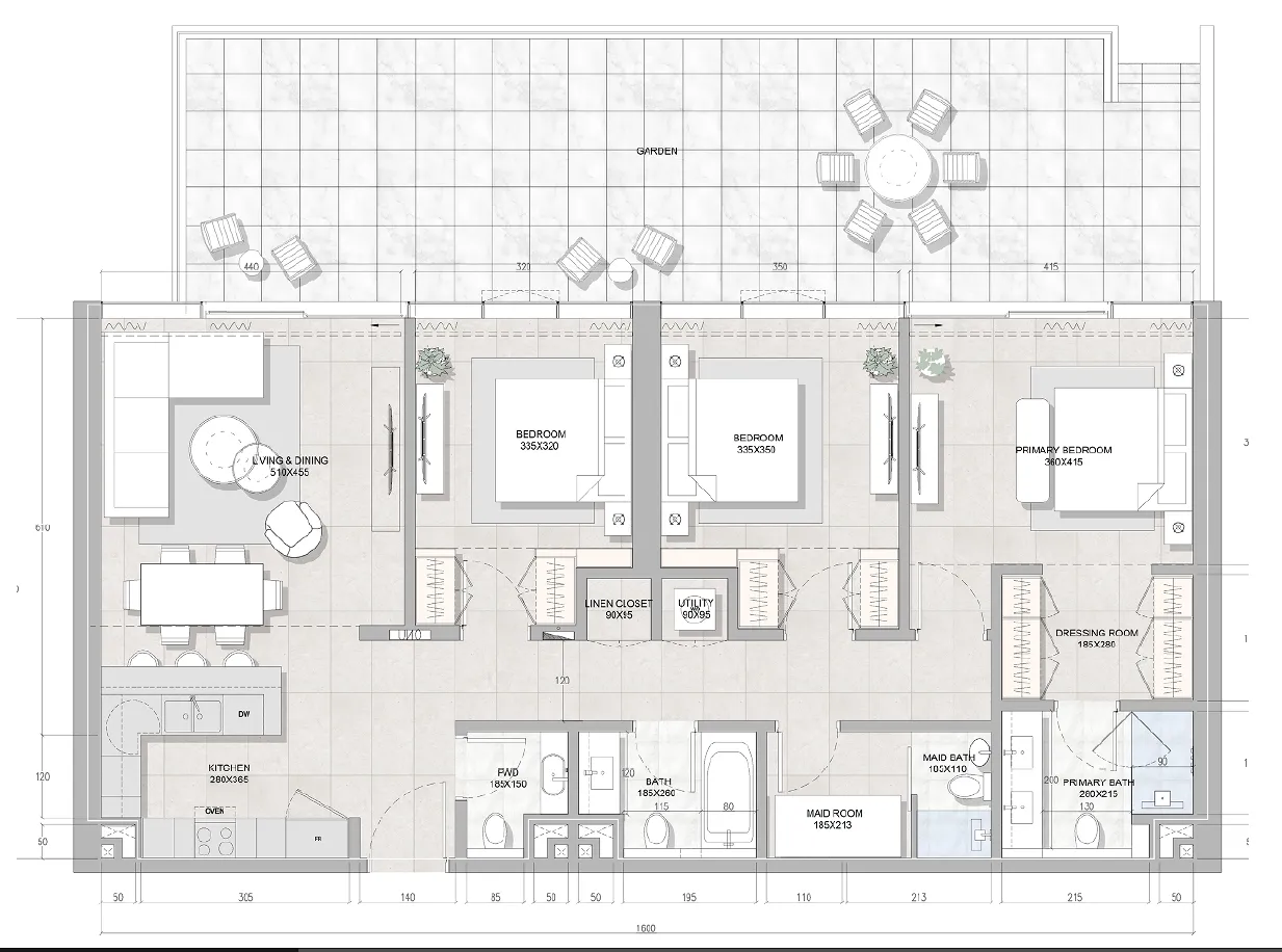 RAK Properties Solera Downtown Mina 3BR floor plan
