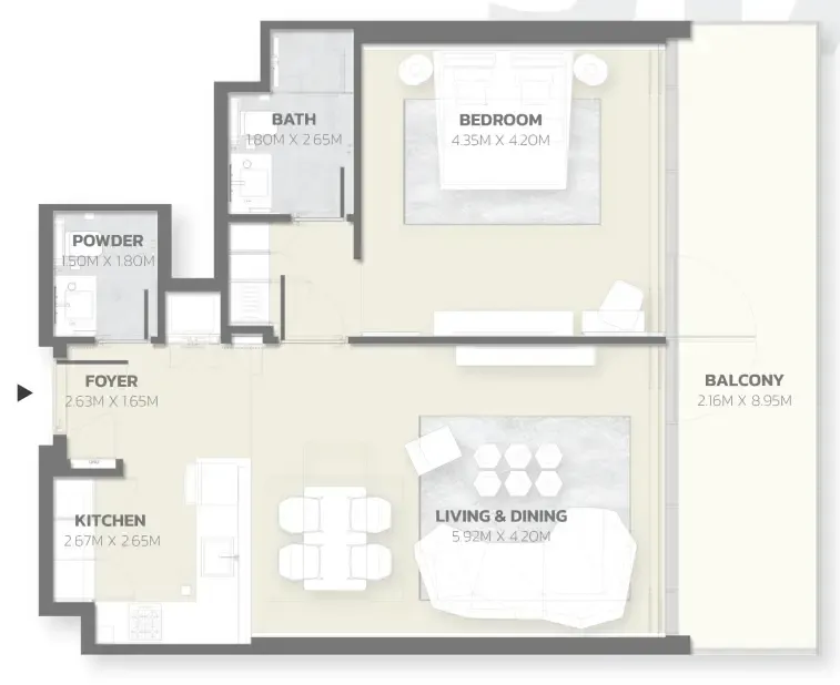 1 bed