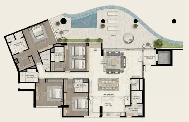 4 bedrooms floor plan