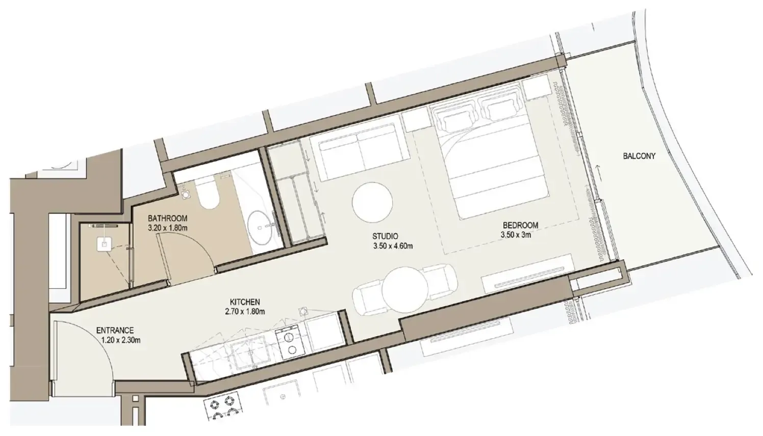 One Development Laguna Residence Studio floor plan