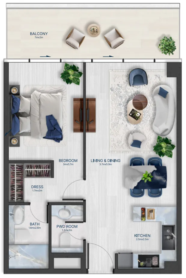 1 bed