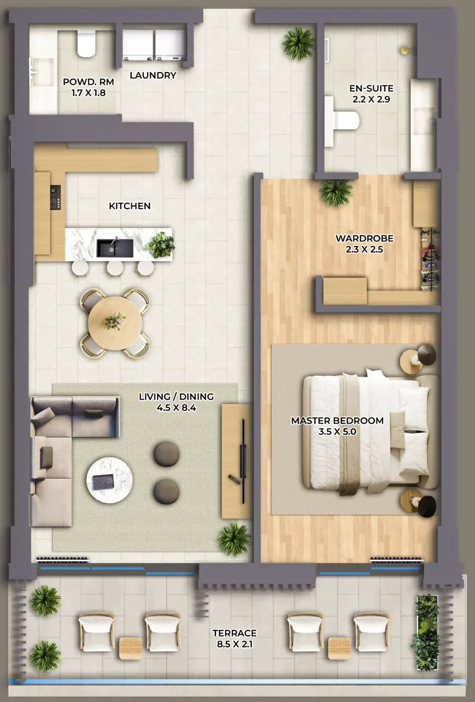 1 bed