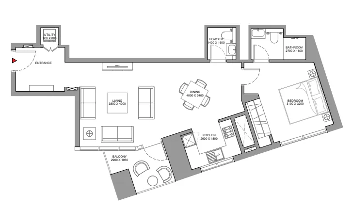 1 bed