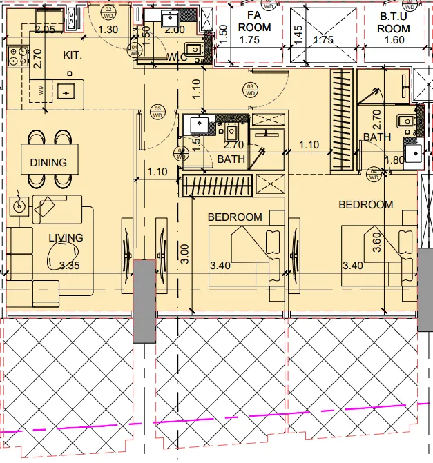 2 bed
