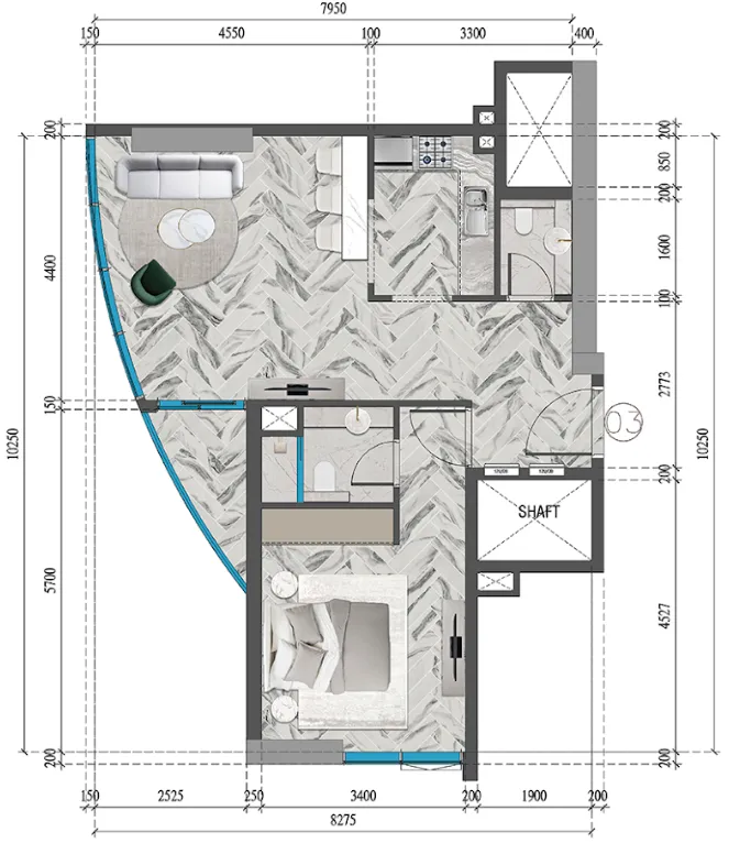 1 bed