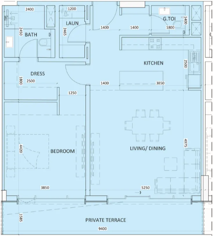 1 bed