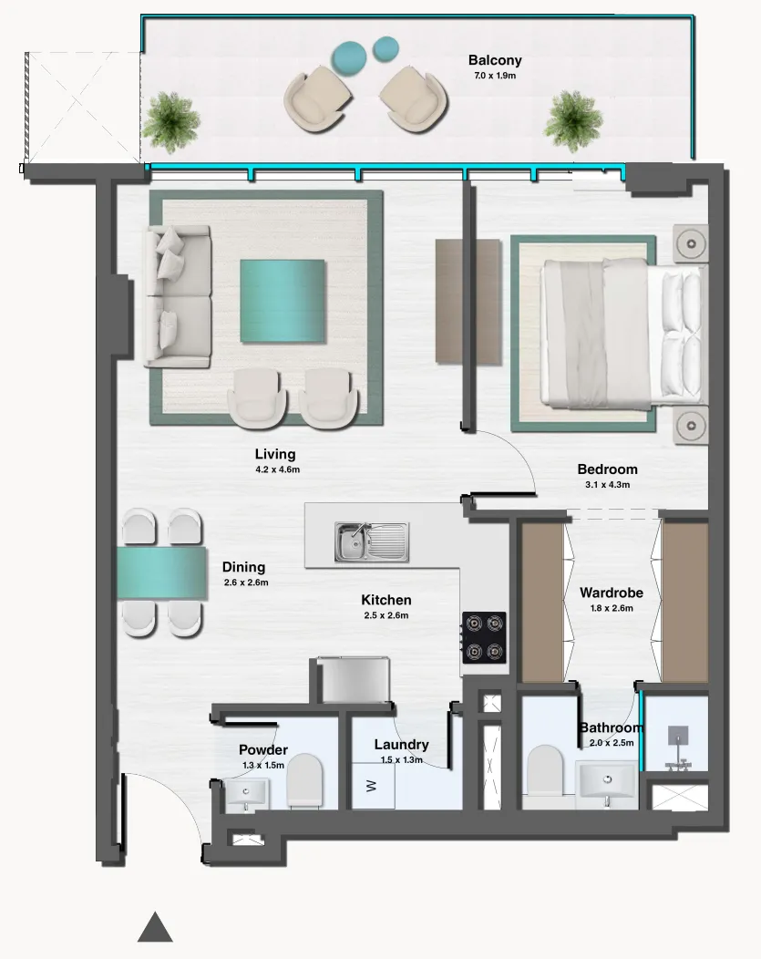 1 bed
