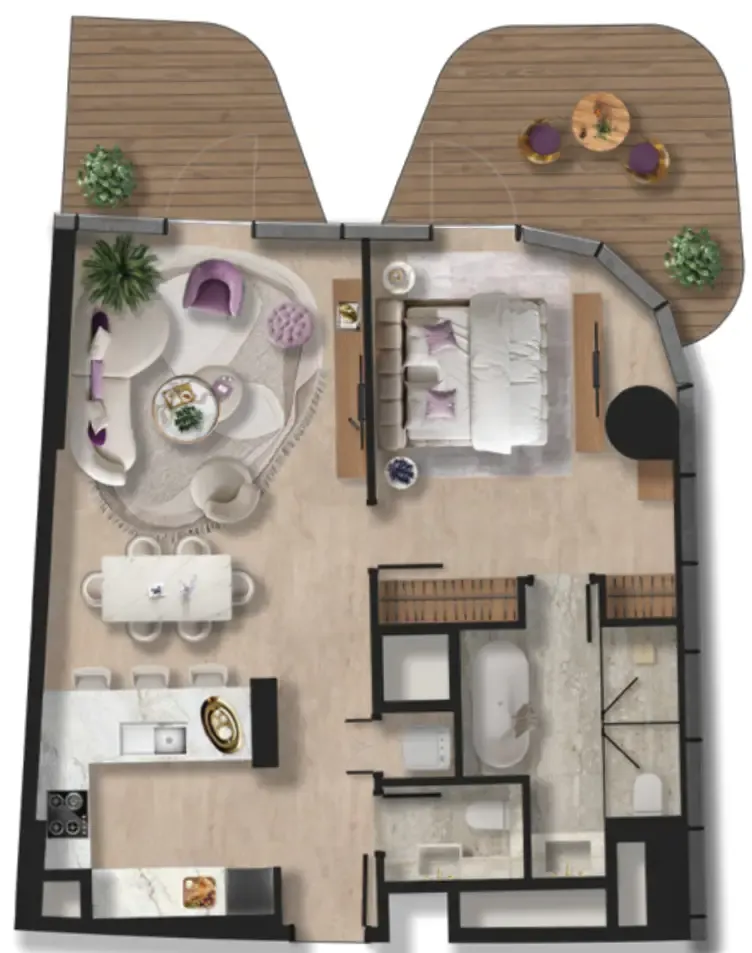 1 bed