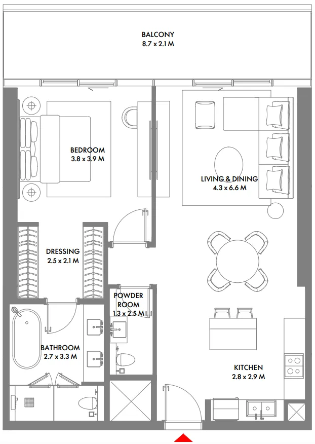 1 bed