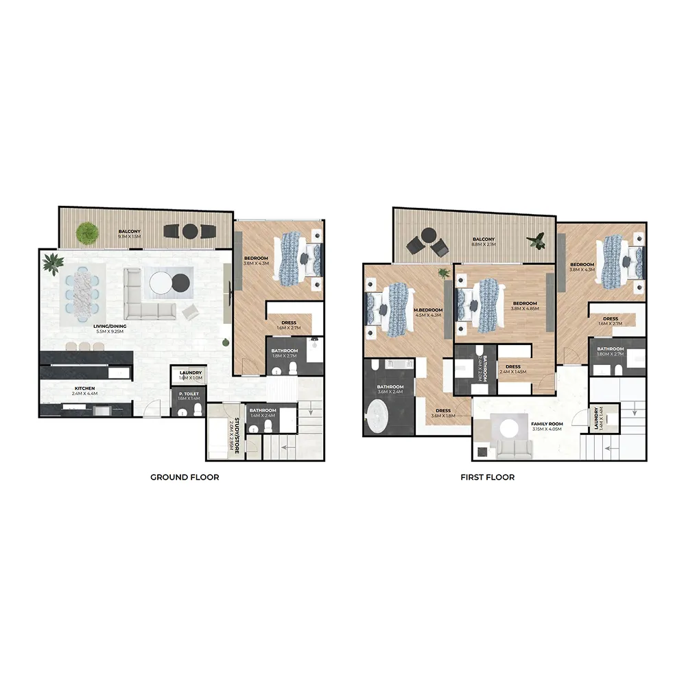 4 bedrooms floor plan