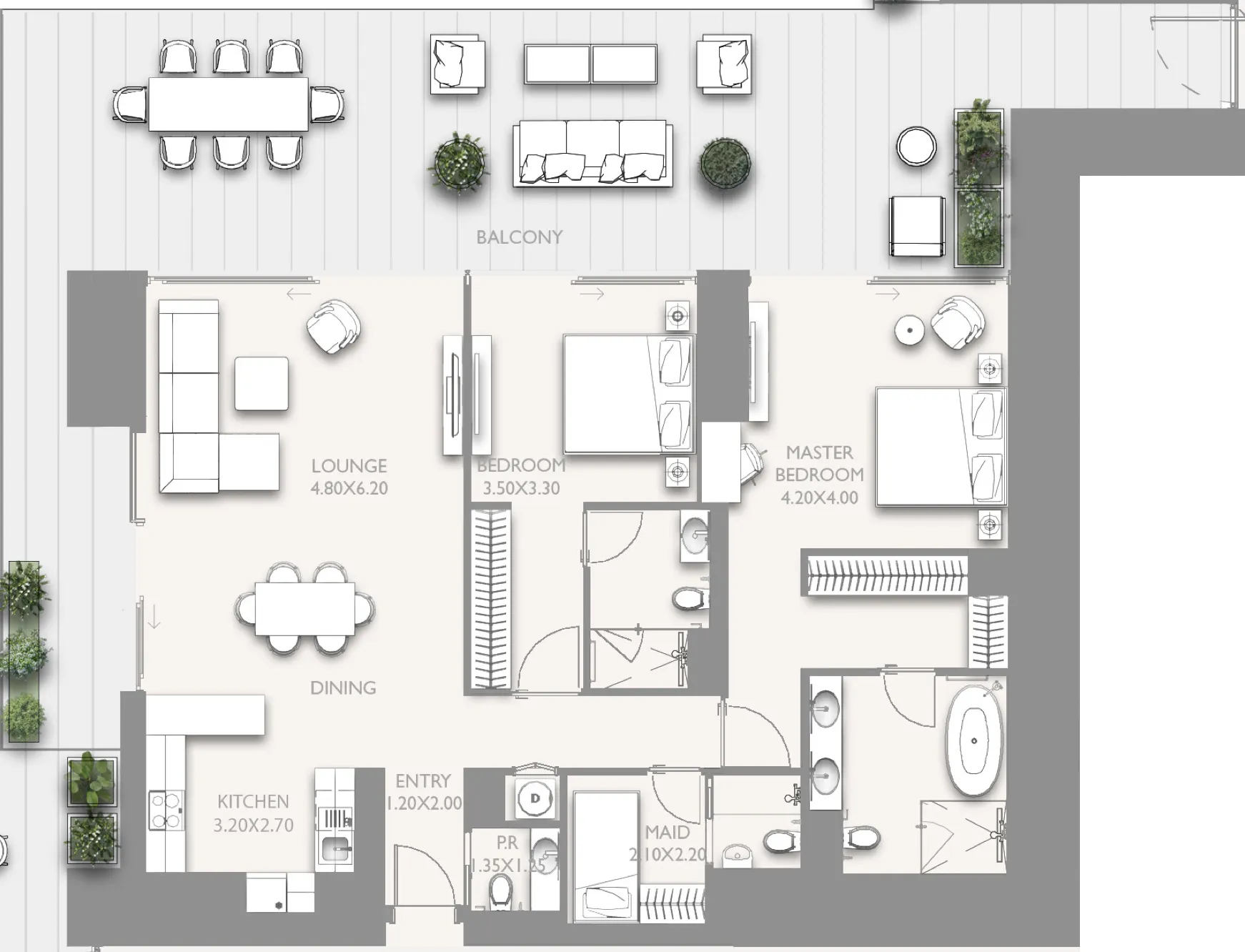 Fairmont Residences Solara Tower — 5 Bedrooms floor plan