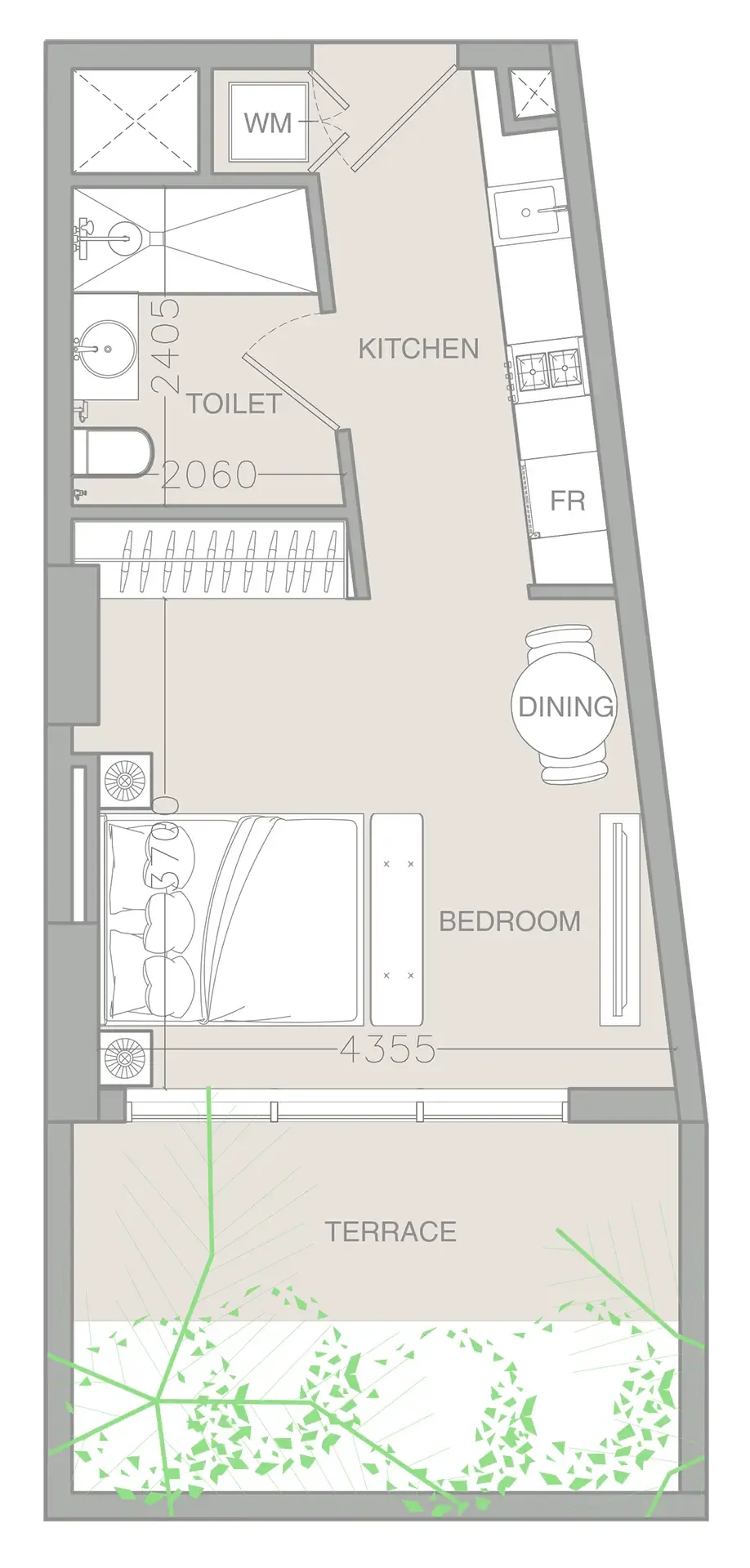 IR1DIAN Park — Studio floor plan