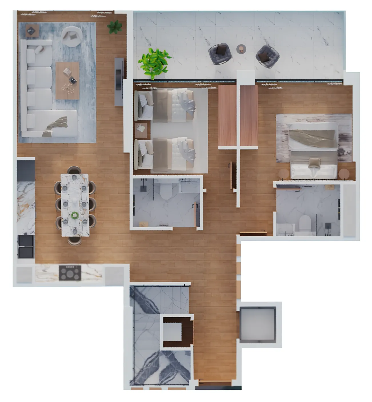 5 bedrooms floor plan