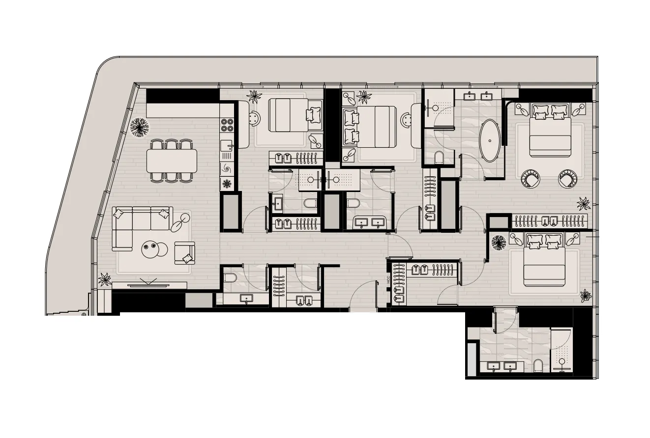 Mered Iconic Tower 4BR floor plan