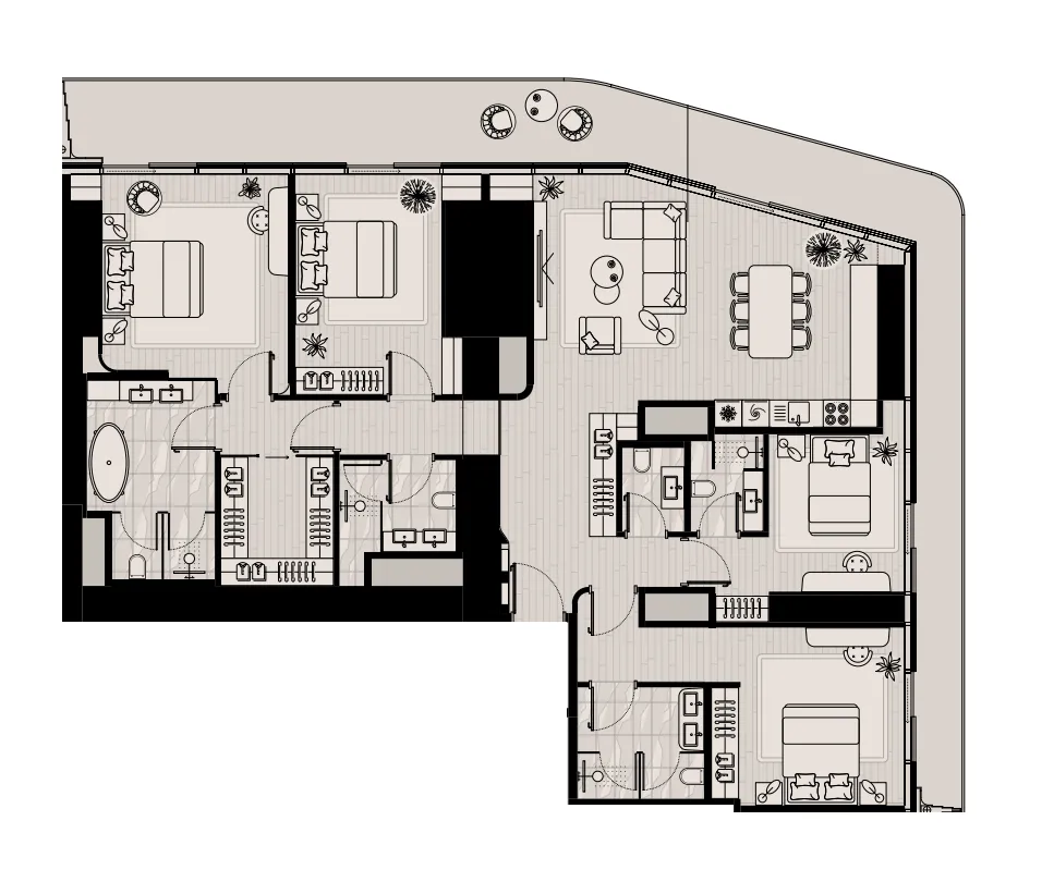 Mered Iconic Tower 4BR floor plan