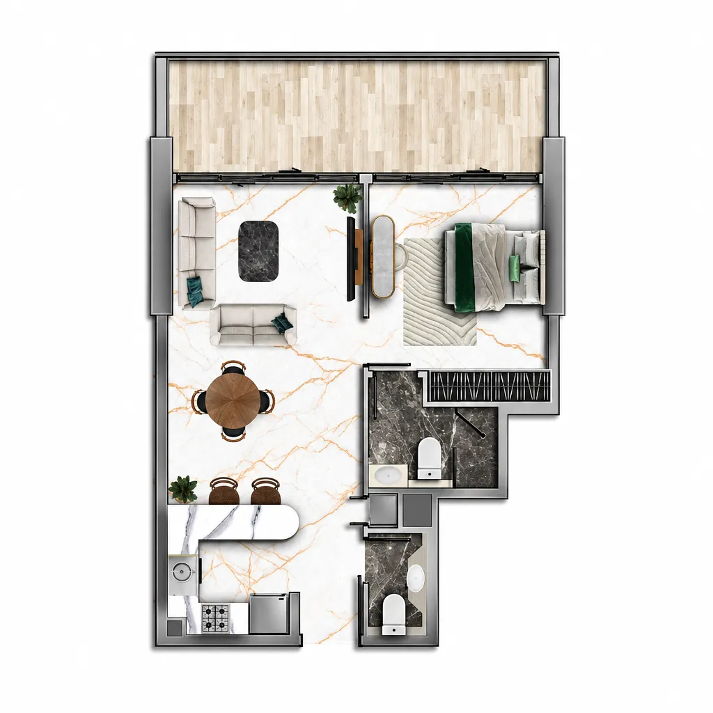 1 bed