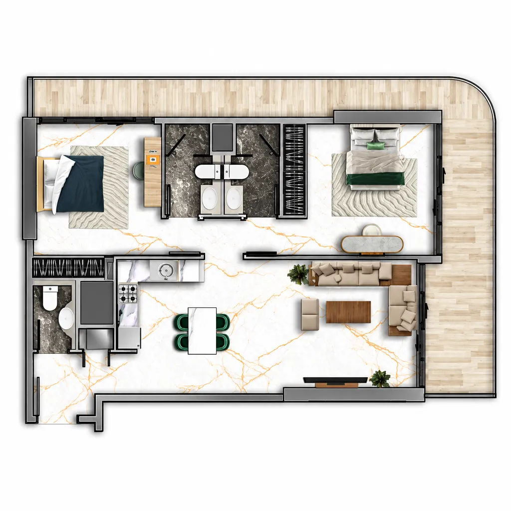 2 bed
