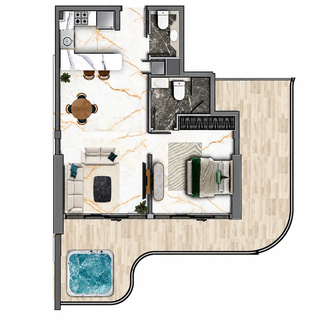 1 bed