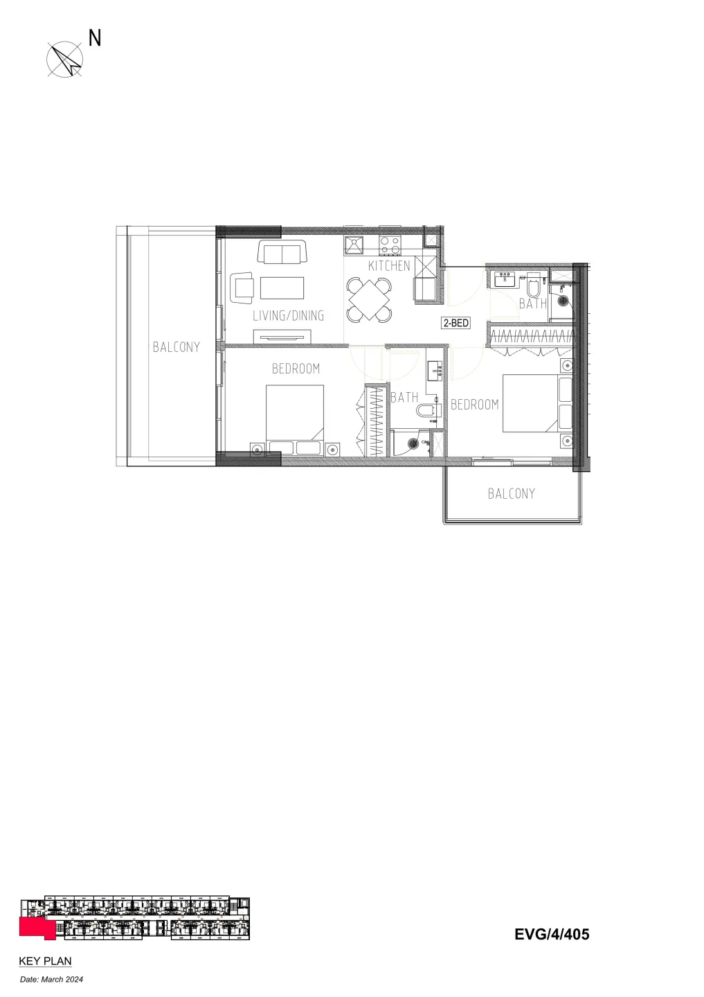 2 bed