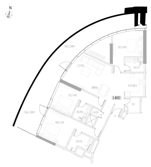 3 bedrooms floor plan