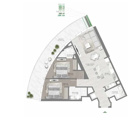 2 bed