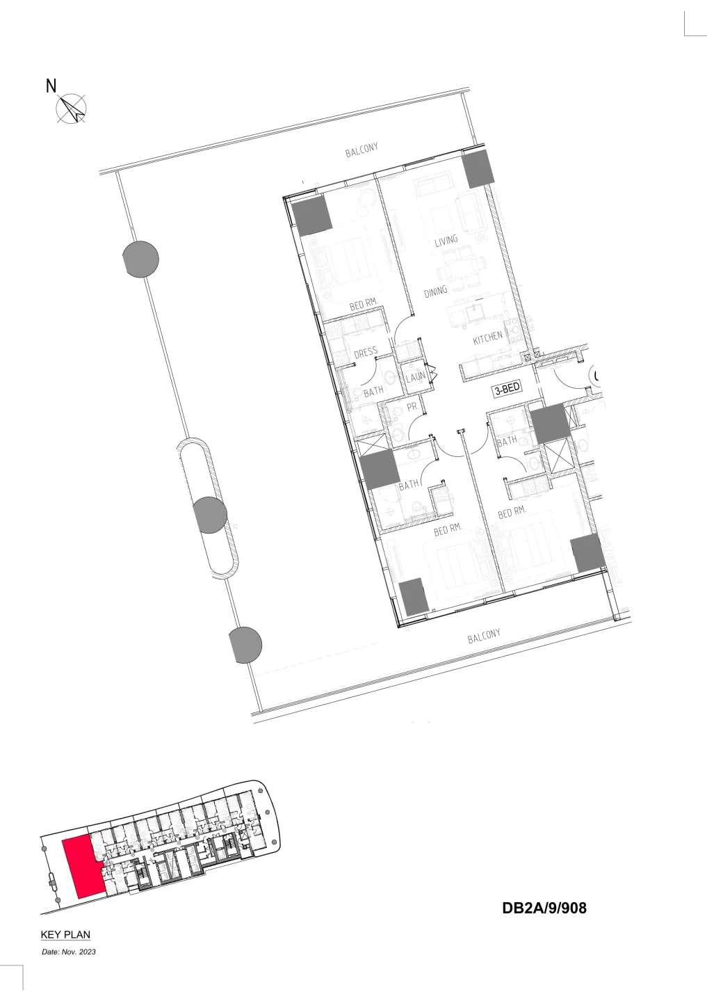 DAMAC Damac Bay 2 3BR floor plan
