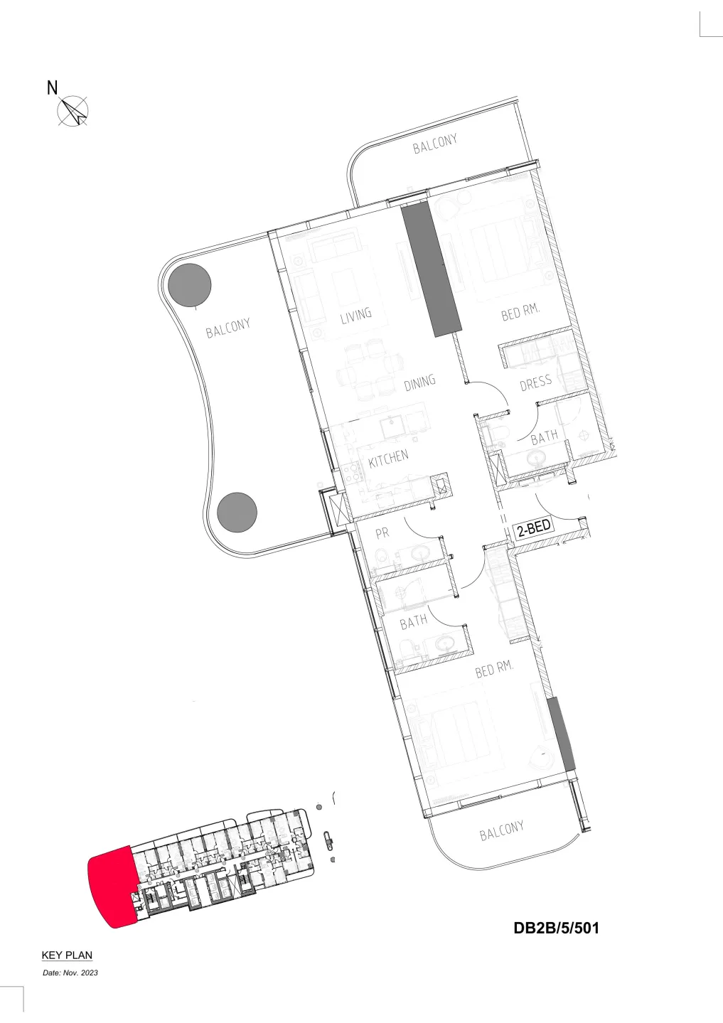 DAMAC Damac Bay 2 3BR floor plan