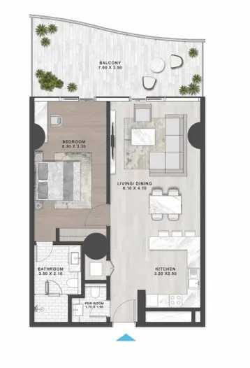 1 bed