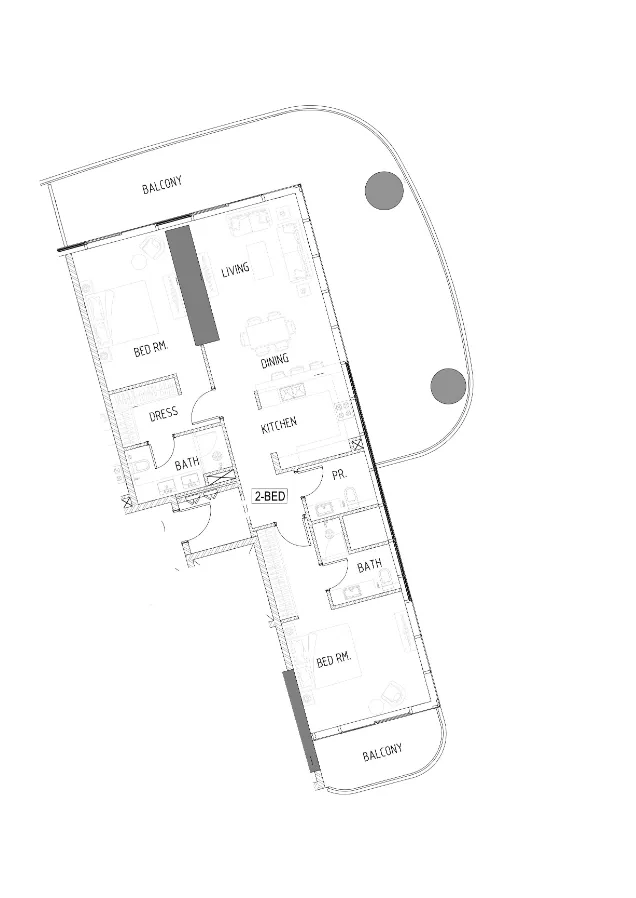 DAMAC Damac Bay 2 3BR floor plan