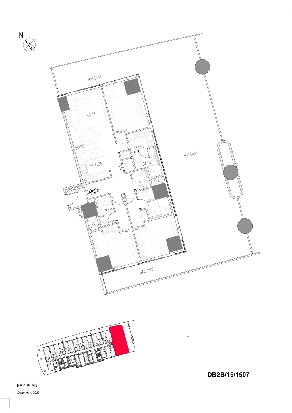 DAMAC Damac Bay 2 3BR floor plan